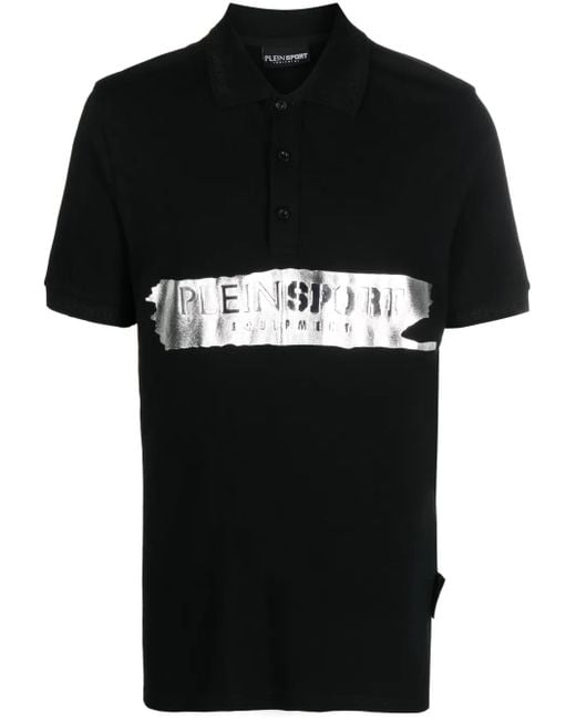 Philipp Plein Black Ss Brush Cotton Polo Shirt for men
