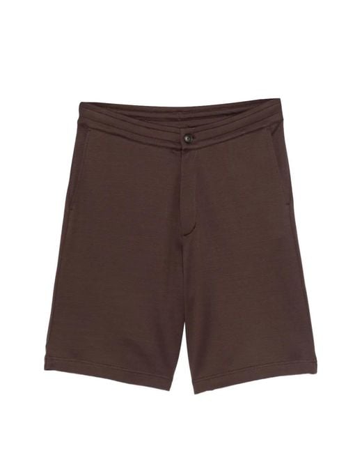 Herno Brown Cotton Bermuda Shorts for men