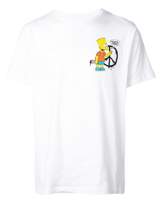 Off-White c/o Virgil Abloh Bart Simpson Peace Sign T-shirt in White for Men  | Lyst Australia