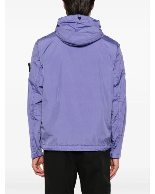 Giacca Con Applicazione Compass di Stone Island in Purple da Uomo