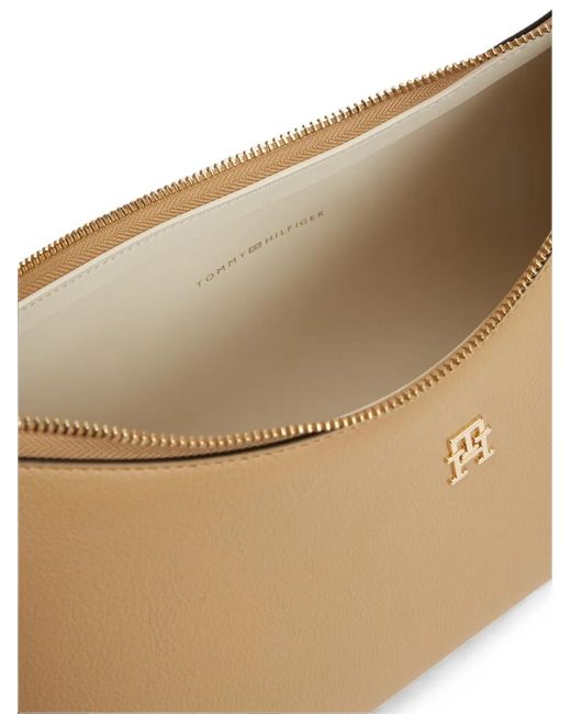Tommy Hilfiger Natural Logo-Plaque Shoulder Bag