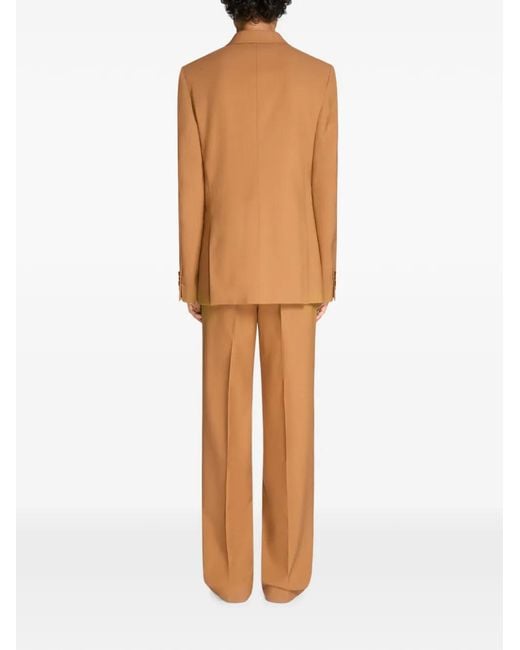 Dries Van Noten Brown Double-Breasted Wool Toile Tuxedo for men