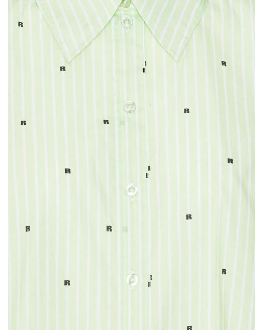 ROTATE BIRGER CHRISTENSEN Natural Gestreiftes Hemd aus Popeline
