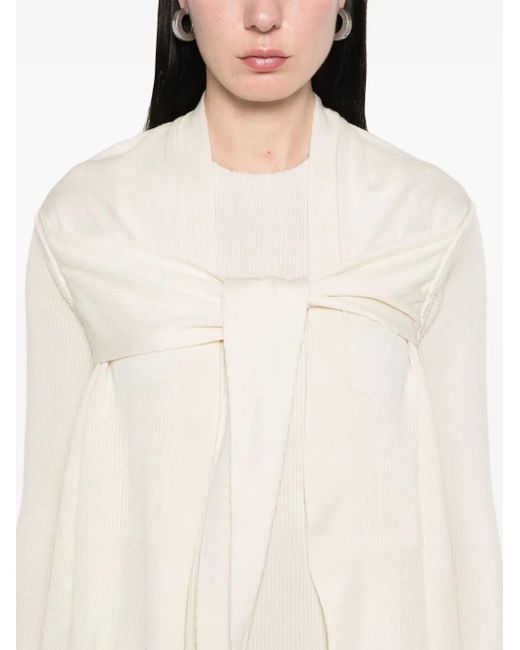 Rick Owens White Virgin Wool Cardigan
