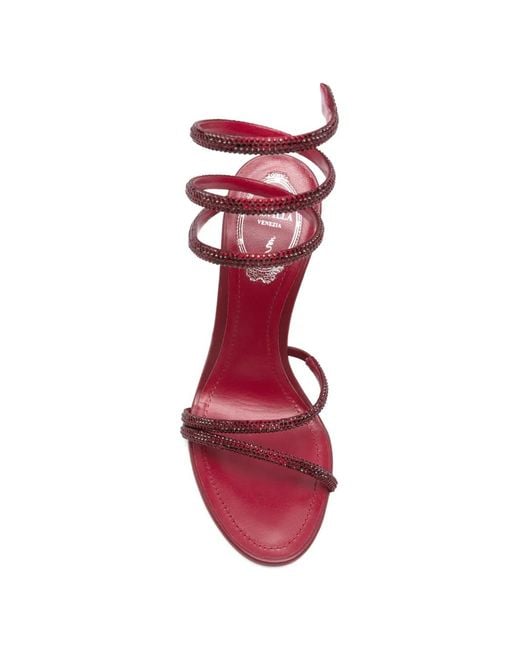 Rene Caovilla Pink Margot Crystal-Embellished Sandals