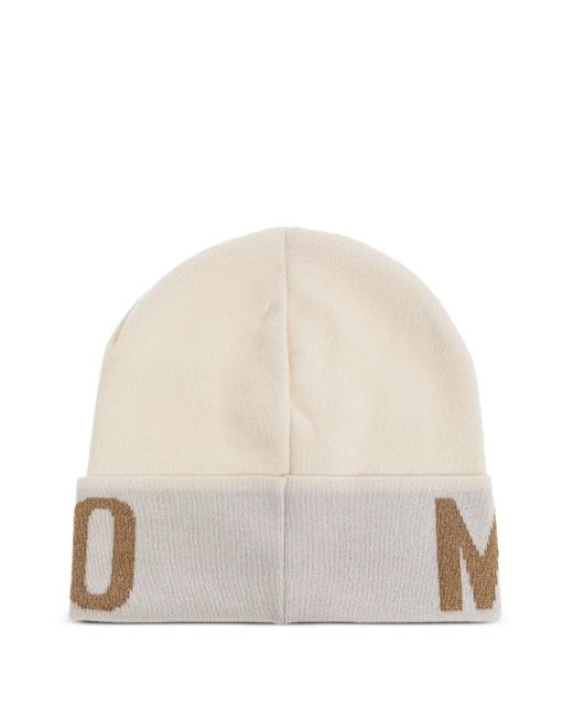 Moschino Natural Logo-detail Beanie