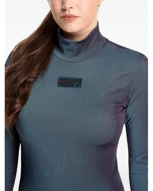Robe Côtelée À Patch Logo EA7 en coloris Blue