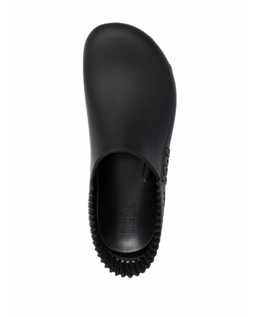 Gcds Black Embossed-logo Slingback Clogs for men