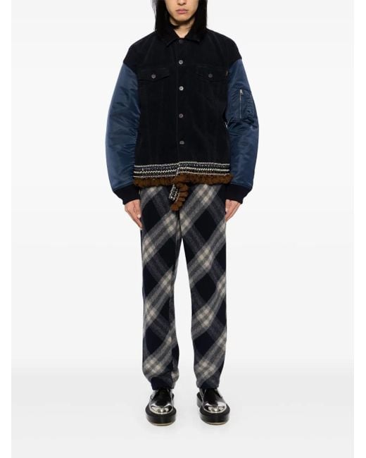 Undercover Gray Check Pants for men