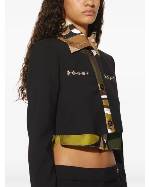 Emilio Pucci Black Vivara-Print Jacket