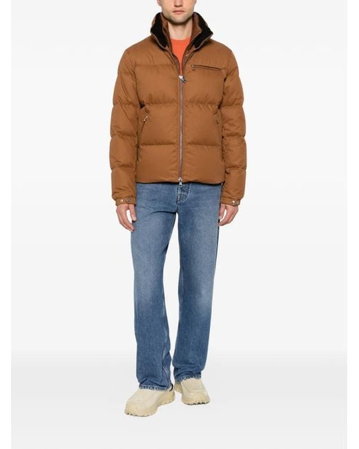 Moncler Blue Logo-Patch Padded Jacket for men