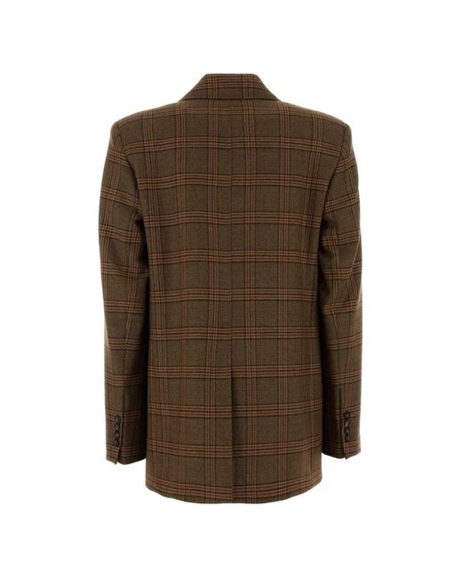 MMC Studio Brown Checked Wool Blazer