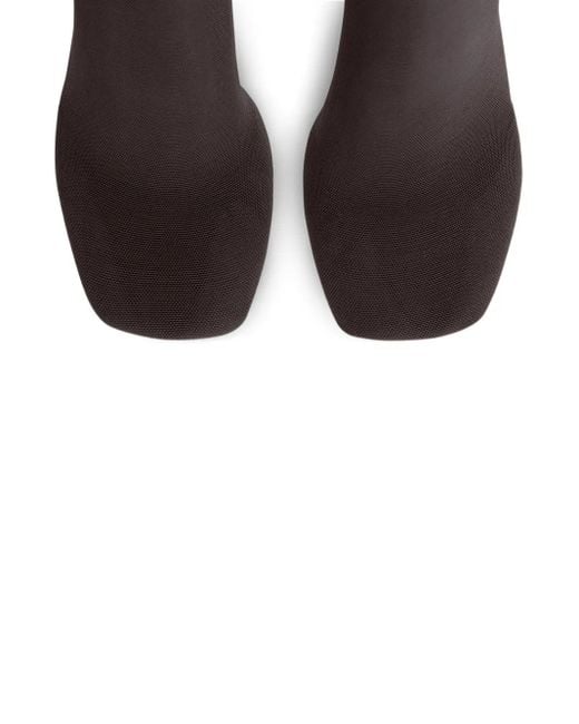 Courreges Black Mesh-Stiefel Mit Eckiger Kappe