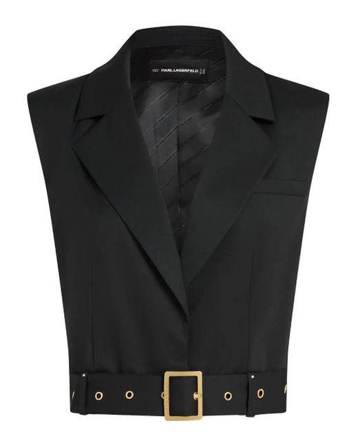 Karl Lagerfeld Black Nietenweste mit Gürtel