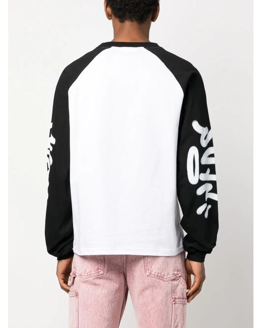 Gcds Black Graffiti-Logo Long-Sleeve T-Shirt for men