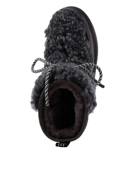 EMU Black Blurred Teddy-Texture Boots