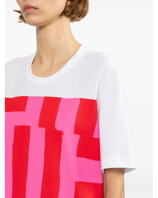 Comme des Garçons Red Print-Detail T-Shirt