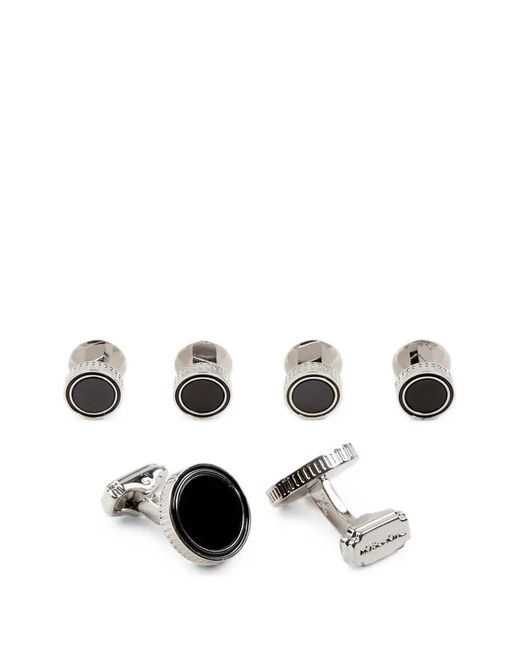 Tateossian Black Oval-Shape Cufflinks for men