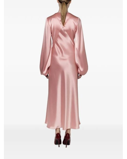 Roksanda Pink Amori Bishop-Sleeve Dress