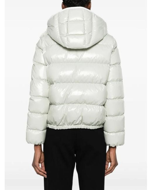 Moncler White Andro Padded Shiny Jacket