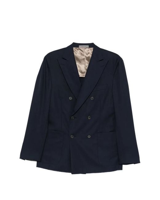 Corneliani Blue Button-Up Double-Breasted Suit for men