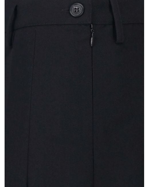 MM6 by Maison Margiela Black Pleated Midi Skirt