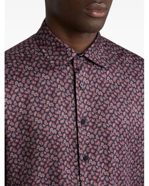 Etro Purple Paisley Shirt for men