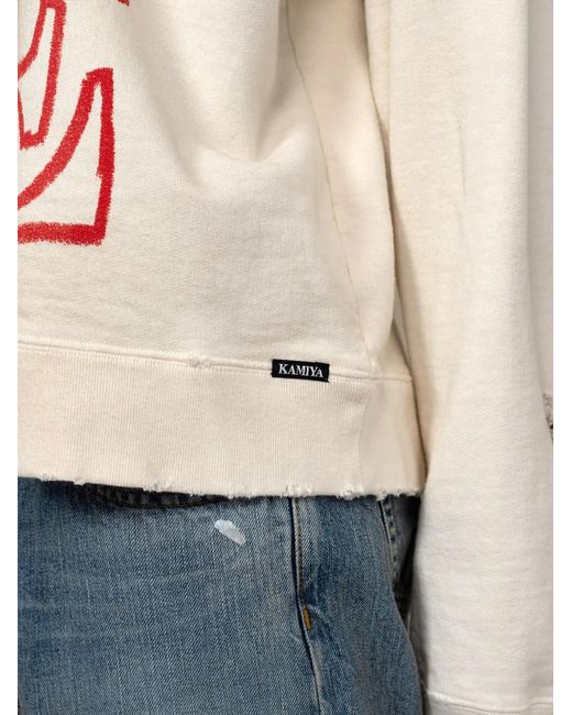 メンズ KAMIYA プリント スウェットシャツ Pink