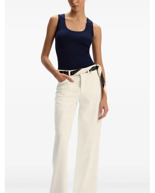 12 STOREEZ White 431 Wide-Leg Jeans