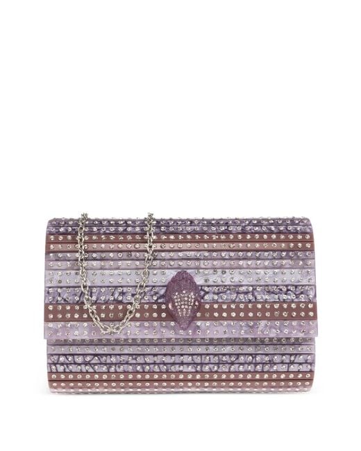 Kurt Geiger Purple Party Eagle Crystal-Embellished Clutch Bag