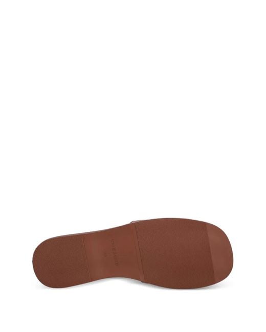 Trussardi Brown Logo-Patch Sandals
