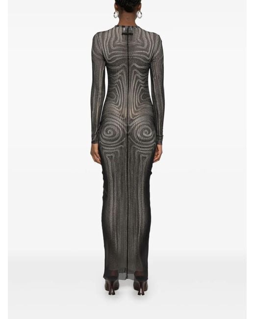 Jean Paul Gaultier Gray Mesh Long Dress