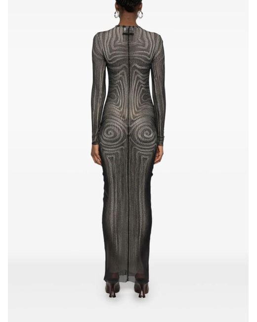 Jean Paul Gaultier Gray Mesh Long Dress