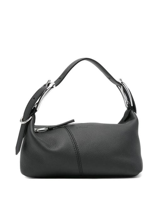 J&m Davidson Black Buckle Leather Shoulder Bag