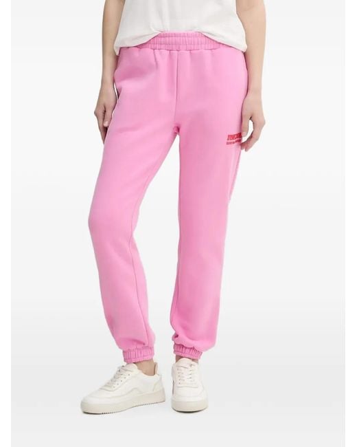 Rip Curl Pink Surf Puff Logo-Print Track Pants