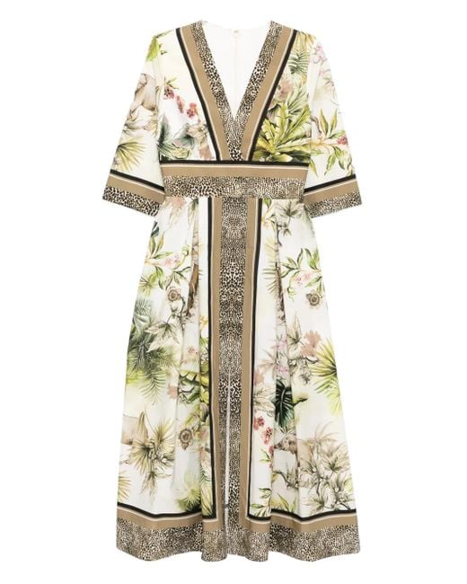Elie Saab サバンナプリント ドレス White