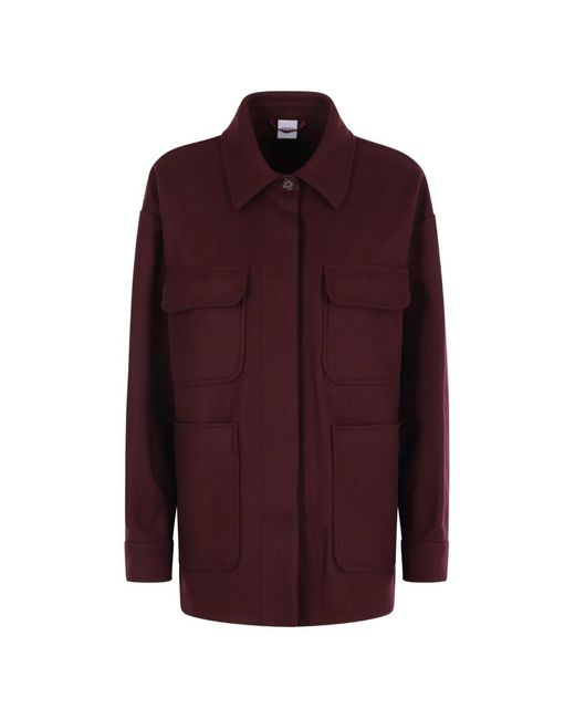 Aspesi Purple Buttoned-Cuff Rounded-Hem Jacket