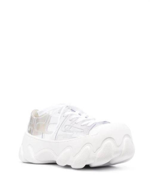 Gcds White Ibex Transparent Low-Top Sneakers for men