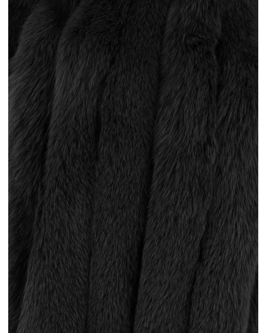 OLIVIA V. Black Fur Panelled Jacket