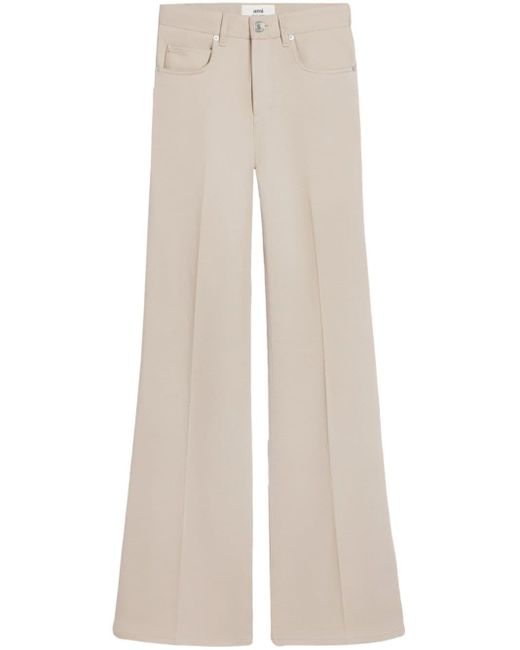 AMI Natural High-rise Flared Trousers