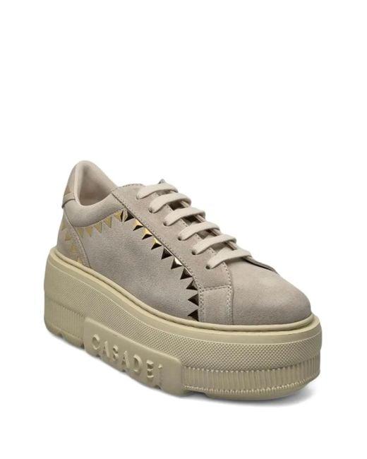 Casadei Natural Nexus Studded Platform Trainers