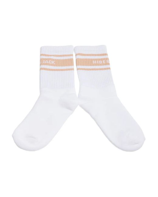 HIDE & JACK White Stripe-Detail Socks