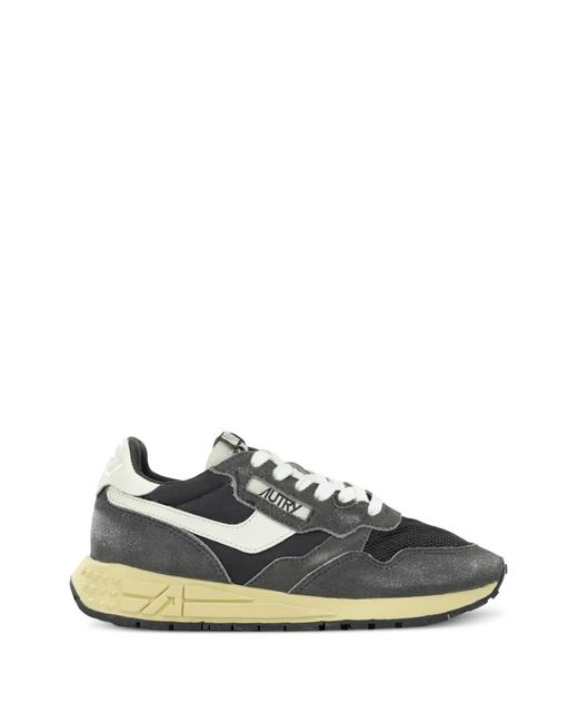 Autry Gray Reelwind Low Panelled Sneakers