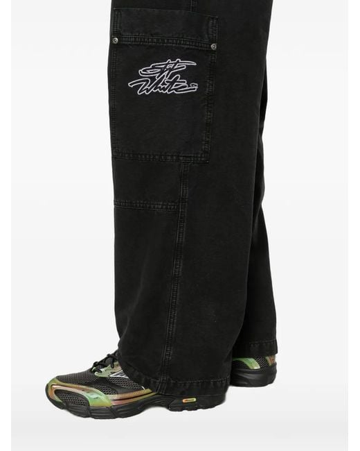 Off-White c/o Virgil Abloh Black Script Garment-Dyed Cargo Pants for men