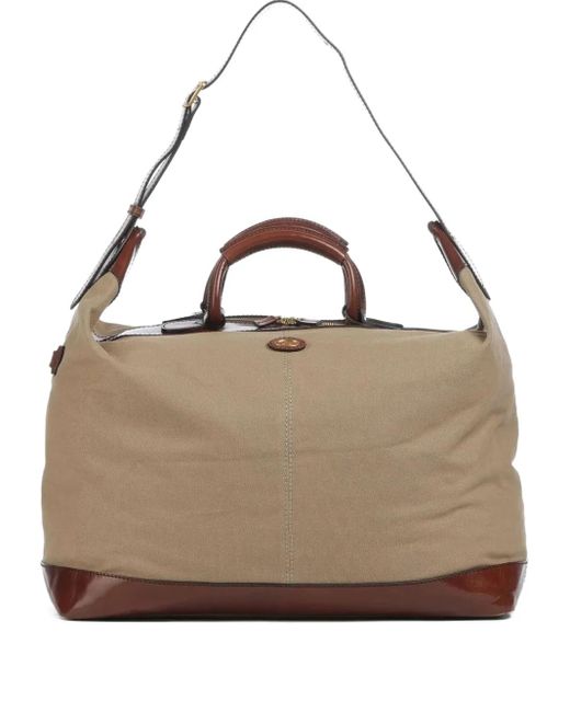The Bridge Brown Leather-Trim Canvas Luggage Bag
