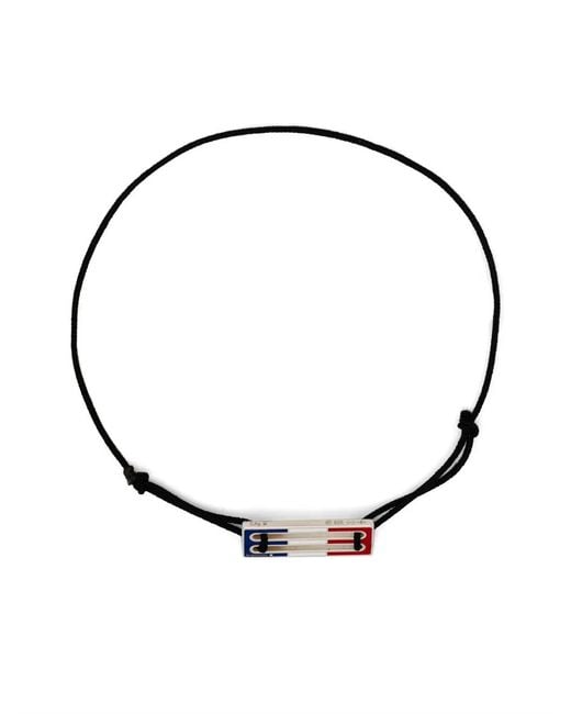 Le Gramme Blue Lacquered Tricolor Cord Bracelet 2,5G