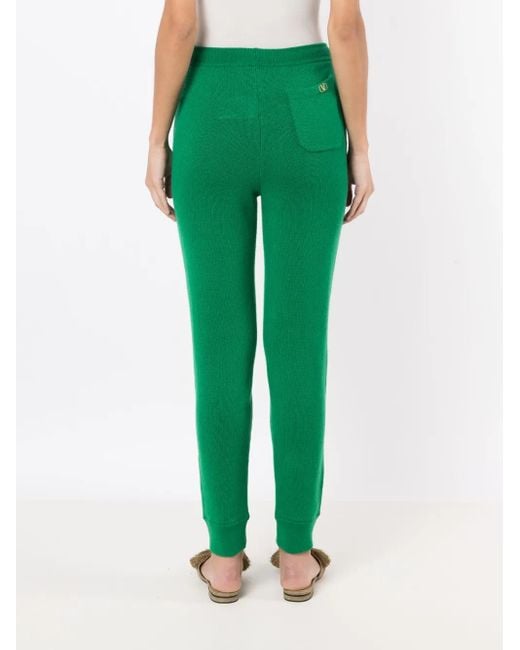 Valentino Garavani Green Drawstring Wool Trousers