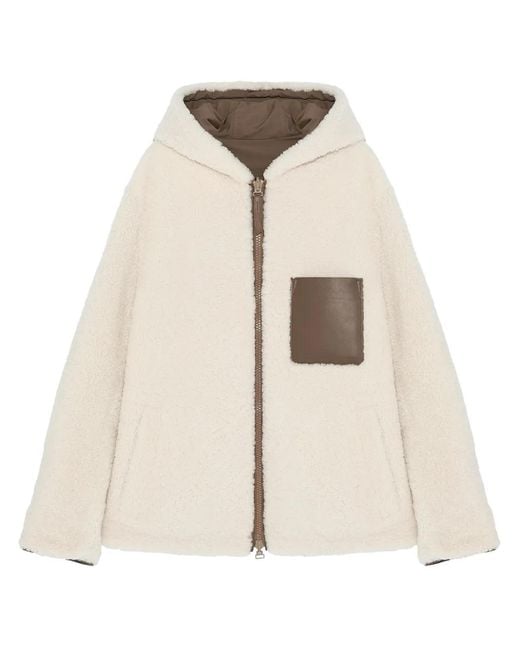 Yves Salomon Natural Reversible Shearling Hooded Jacket for men