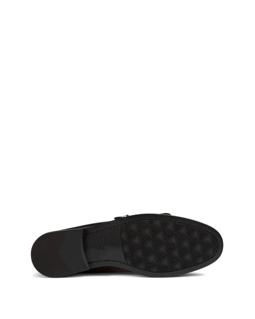 Doucal's Brown Leather Double-Buckle Monk Shoes for men