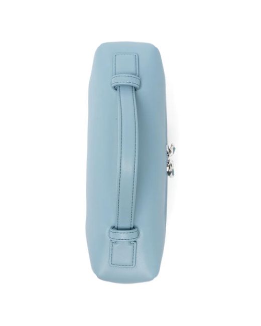 Emporio Armani Blue Mini Leather Tote Bag